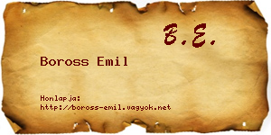 Boross Emil névjegykártya