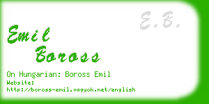 emil boross business card